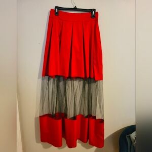 Red Maxi Skirt